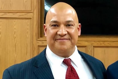 Pedro “Pete” Arredondo, retratado durante su nombramiento como jefe de la policía, en febrero de 2020.
