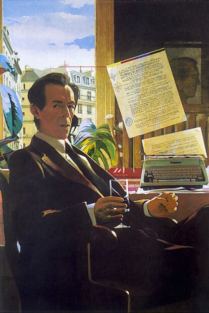 Retrato de Julio Ramón Ribeyro del pintor peruano Herman Braun-Vega. El escritor se refiere a este cuadro en su diario en junio de 1978.