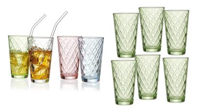 vasos de colores, vasos decorativos, vaso cristal, vaso de agua, vasos colores cristal, set de vasos, vasos colores plástico