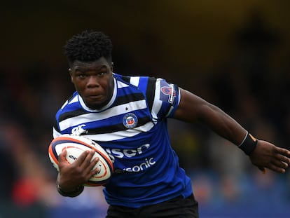 Levi Davis, durante un partido entre el Bath Rugby y el Leicester Tigers, en octubre de 2019.