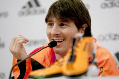 Leo Messi, en la presentación de sus nuevas botas deportivas.