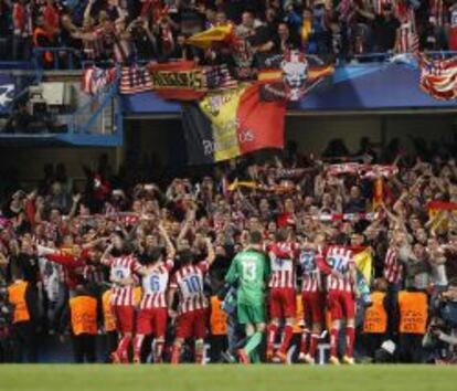 Partido de ayer entre el Atlético de Madrid y el Chelsea.