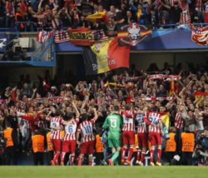 Partido de ayer entre el Atl&eacute;tico de Madrid y el Chelsea.