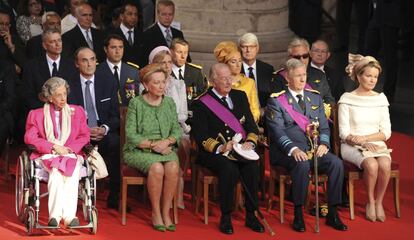 Los miembros de la familia real durante la ceremonia