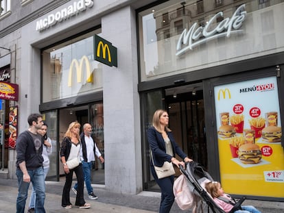 Exterior de un restaurante McDonald’s en Madrid.