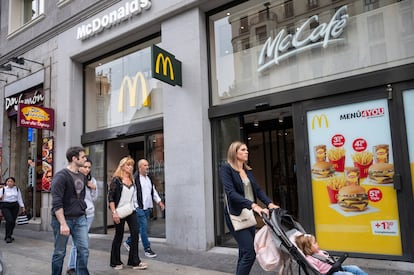 Exterior de un restaurante McDonald’s en Madrid.