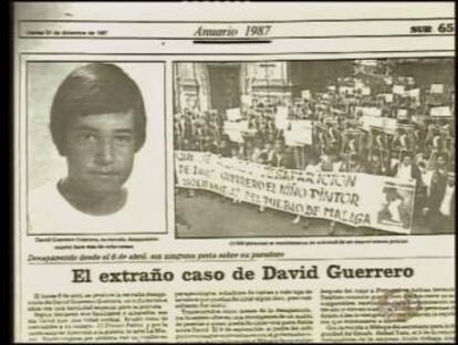A press clipping of a story about David’s disappearance.