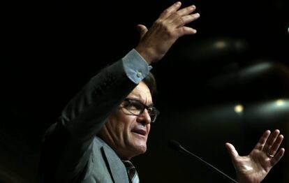 Artur Mas en la seva compareixença en un acte del col·lectiu Empresaris pel Sí.