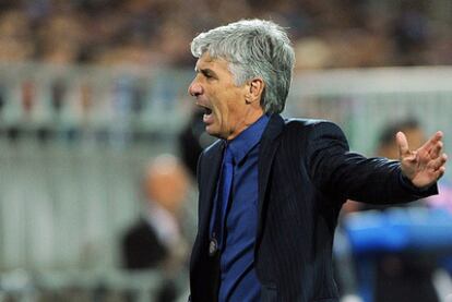 Gasperini, durante el partido ante el Novara.