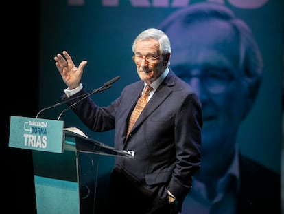 El candidato de Junts, Xavier Trias, durante la presentación oficial de su campaña, el pasado mes de febrero.