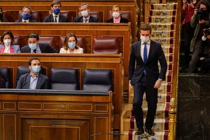 Pablo Casado, en la sesión de control del congreso de los diputados, en Madrid, el pasado miércoles.
