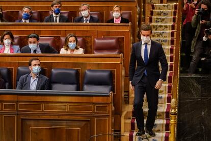 Pablo Casado, en la sesión de control del congreso de los diputados, en Madrid, el pasado miércoles.