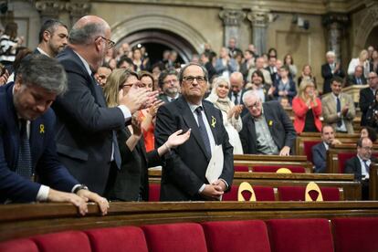 Quim Torra, durant el debat de la seva investidura al Parlament, el 2018.