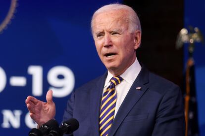 El presidente electo, Joe Biden,  en Wilmington, Delaware, este miércoles.