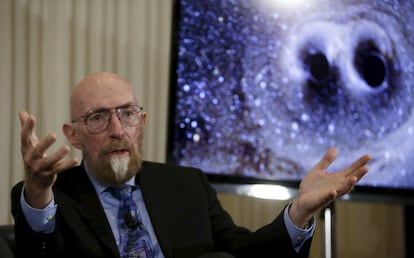 Kip Thorne, en la rueda de prensa de ayer.