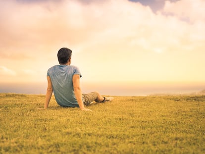 Young men watching sunset - Bristol-Myers Squibb