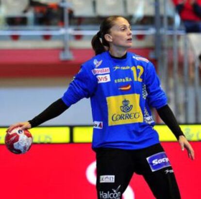 Silvia Navarro, durante el partido ante Kazajistán.