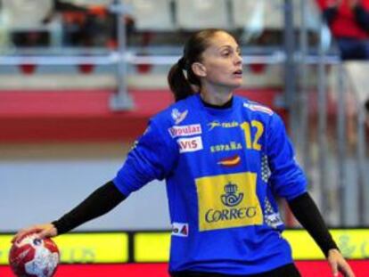 Silvia Navarro, durante el partido ante Kazajistán.