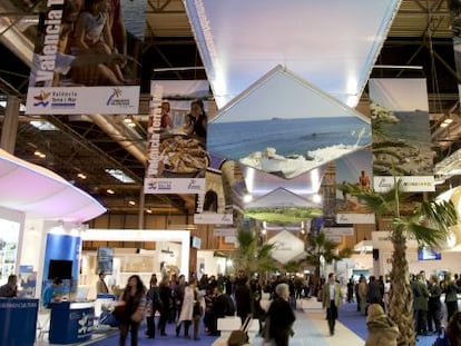 Interior de uno de los pabellones de Ifema durante la celebración de Fitur.