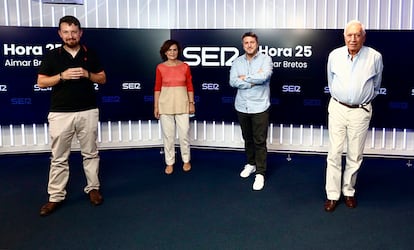 Pablo Iglesias, Carmen Calvo, Aimar Bretos y José Manuel García-Margallo en 'Hora 25'.