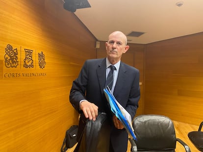 Eduardo Beut, este viernes, en la comisión de Las Cortes Valencianas.