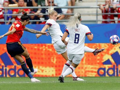 Jenni Hermoso, en la acción del 1-1 contra Estados Unidos.