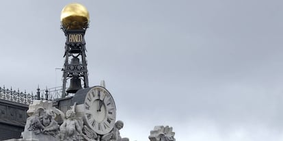 Detalle de la fachada del Banco de España.