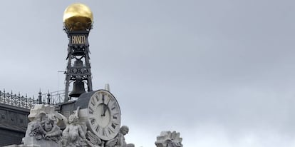 Detalle de la fachada del Banco de Espa&ntilde;a.