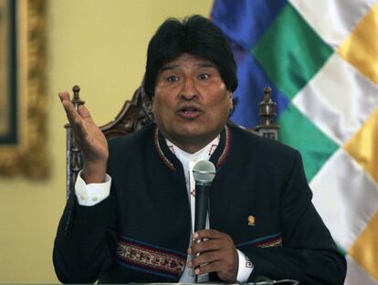 El presidente de Bolivia, Evo Morales, durante la conferencia de prensa del 24 de febrero en la que reconoci&oacute; su derrota en el refer&eacute;ndum. 