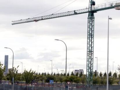 Vista de las obras en el barrio de Valdebebas.