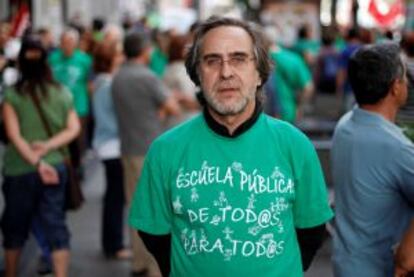 Miguel Ángel Sánchez del Valle, en una protesta de profesores.