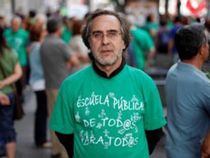 Miguel Ángel Sánchez del Valle, en una protesta de profesores.