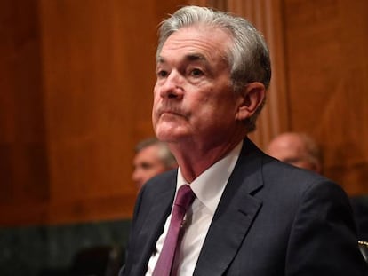 El presidente de la Fed, Jerome Powell, en una comparecencia en el Senado de EE UU, el pasado 15 de julio.