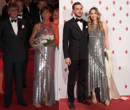 Ernesto de Hannover y Carolina de M&oacute;naco, en el Baile de la Rosa de 2007. A la derecha, Pierre Casiraghi y Beatrice Borromeo, en una fiesta en Montecarlo a finales del mes de abril.