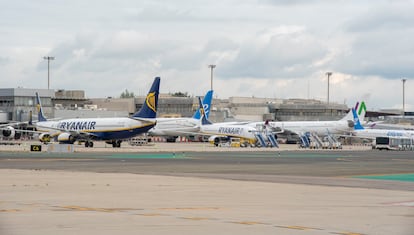 Aviones estacionados en el aeropuerto Adolfo Suárez Madrid-Barajas.