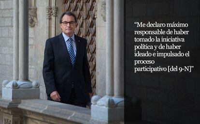 Jornada en la que Artur Mas, presidente de la Generalitat, ha declarado durante una hora por el 9-N. Mas ha asumido ante el juez toda la responsabilidad de la consulta independentista. A las puertas del Tribunal Superior de Justicia de Cataluña, el líder de Convergència ha sido apoyado por más de 400 alcaldes de localidades catalanas.