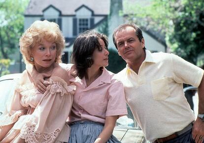 Shitley McLaine, Debra Winger y Jack Nicholson en 'La fuerza del cariño'.