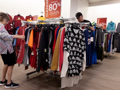 Clothing racks in a Maryland (USA) store