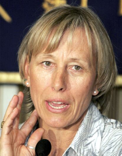 La tenista Martina Navratilova durante una rueda de prensa en Tokyo en noviembre de 2008.