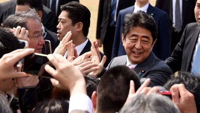 El primer ministro japonés, Shinzo Abe, durante una celebración en abril de 2017 en Tokio.