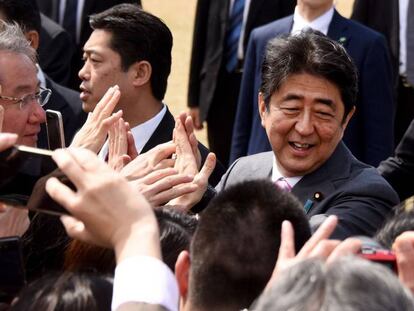 El primer ministro japonés, Shinzo Abe, durante una celebración en abril de 2017 en Tokio.