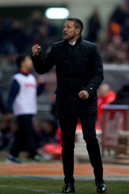 Simeone, durante el partido.