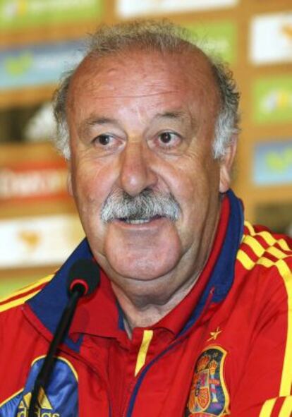 Del Bosque, durante la rueda de prensa ofrecida en Tbilisi