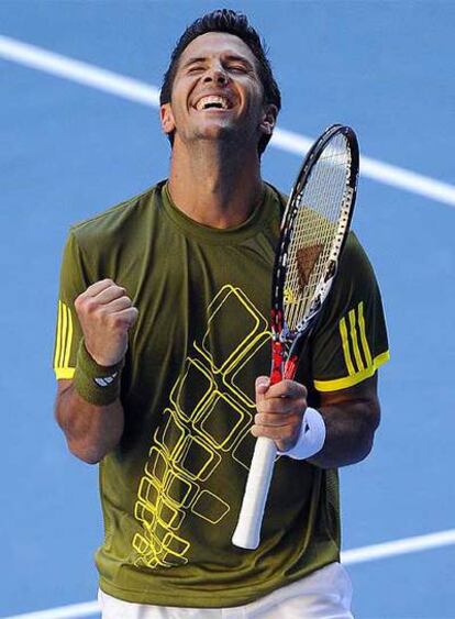 Fernando Verdasco festeja el triunfo ante Murray.