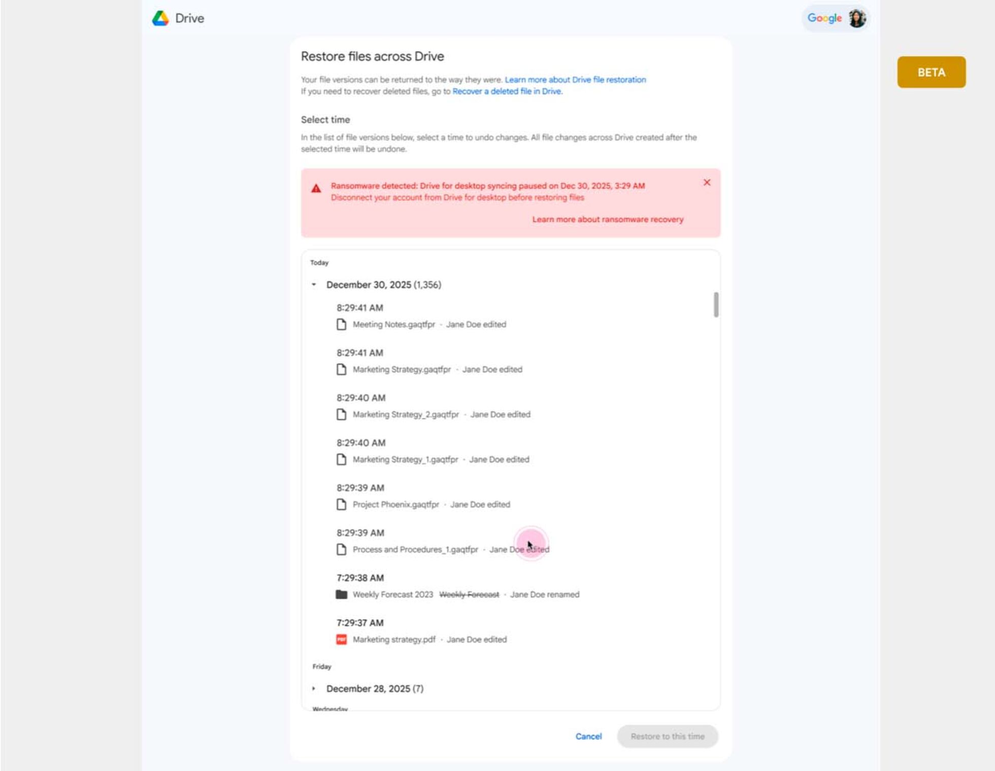 Security Software Example Google Drive Google Drive mejora su seguridad frente al ransomware gracias a la IA ...