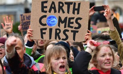 Manifestación contra el cambio climático el pasado 15 de marzo en Bruselas.