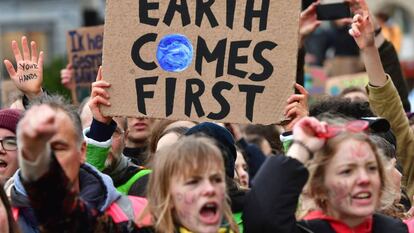 Manifestación contra el cambio climático el pasado 15 de marzo en Bruselas.