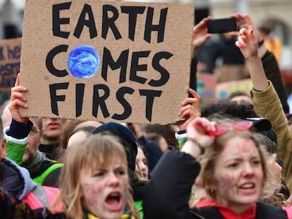Manifestación contra el cambio climático el pasado 15 de marzo en Bruselas.