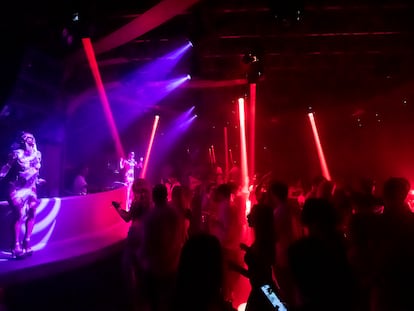 Espectáculo nocturno en la discoteca Momento, del Grupo Mosh, en una imagen de 2023.