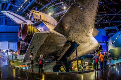 El transbordador 'Atlantis' expuesto en el Kennedy Space Center, en Florida.